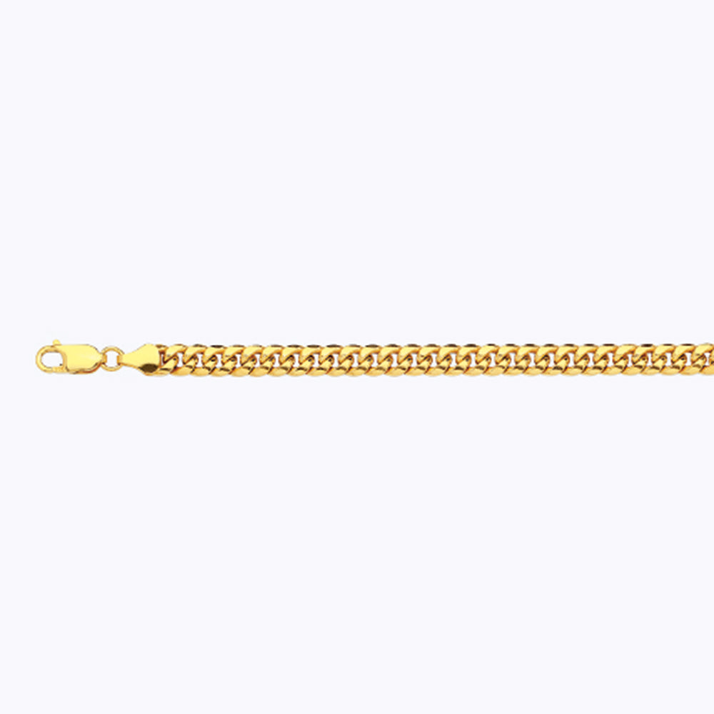 10K 6MM YELLOW GOLD HOLLOW MIAMI CUBAN 7" CHAIN BRACELET (AVAILABLE IN LENGTHS 7" - 30")