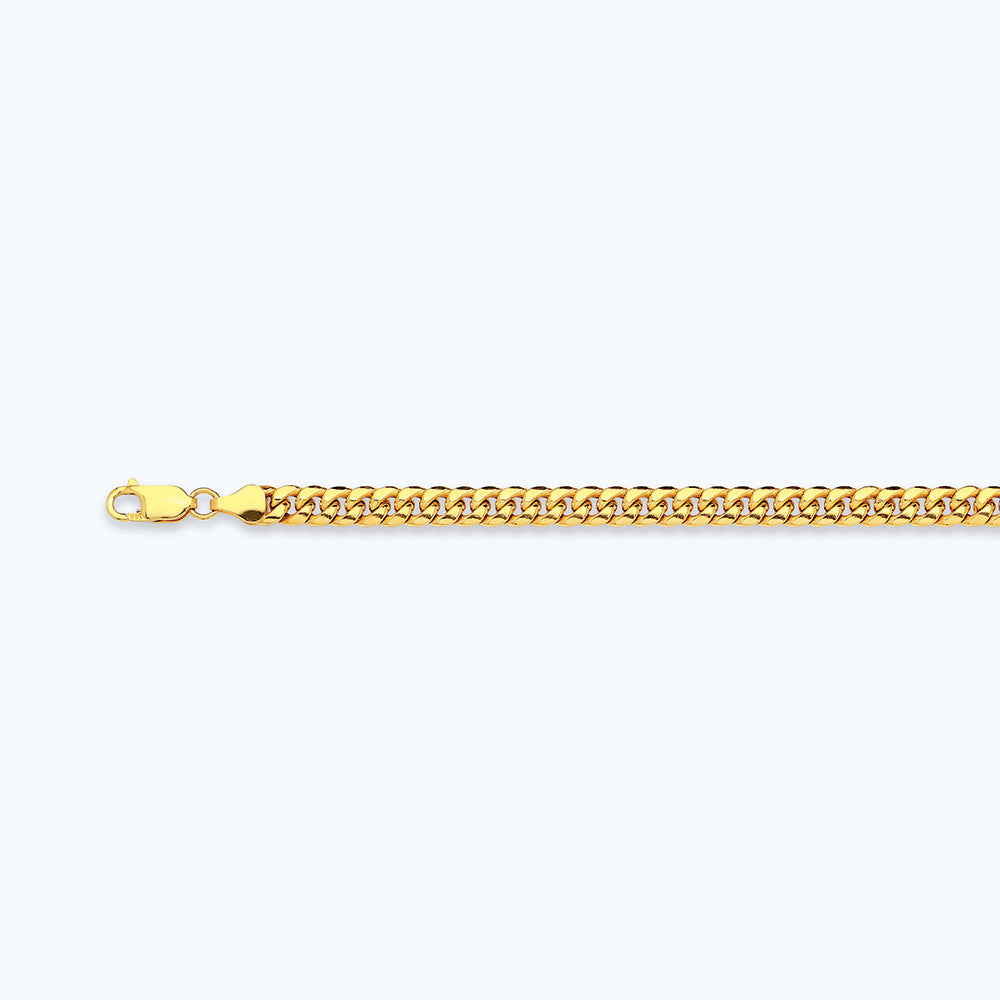 10K 3MM YELLOW GOLD HOLLOW MIAMI CUBAN 8" CHAIN BRACELET (AVAILABLE IN LENGTHS 7" - 30")