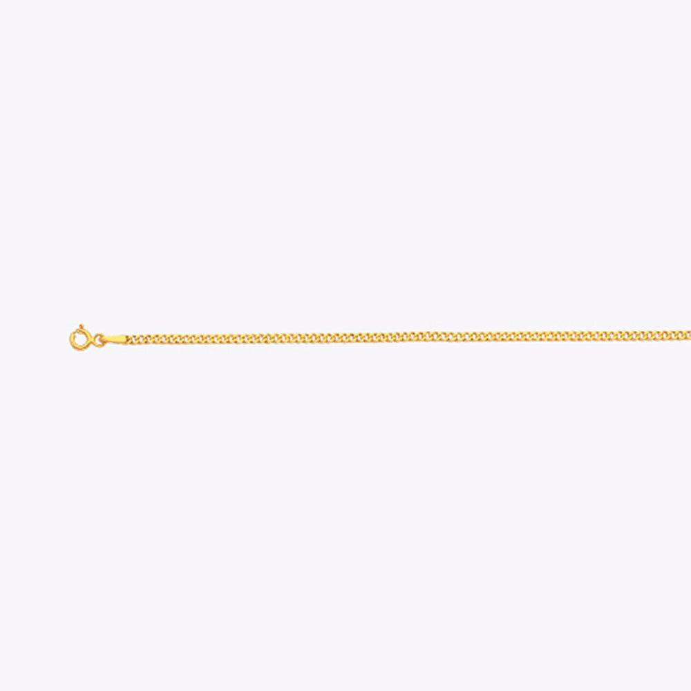 14K 2MM YELLOW GOLD HOLLOW CURB 7" CHAIN BRACELET (AVAILABLE IN LENGTHS 7" - 30")