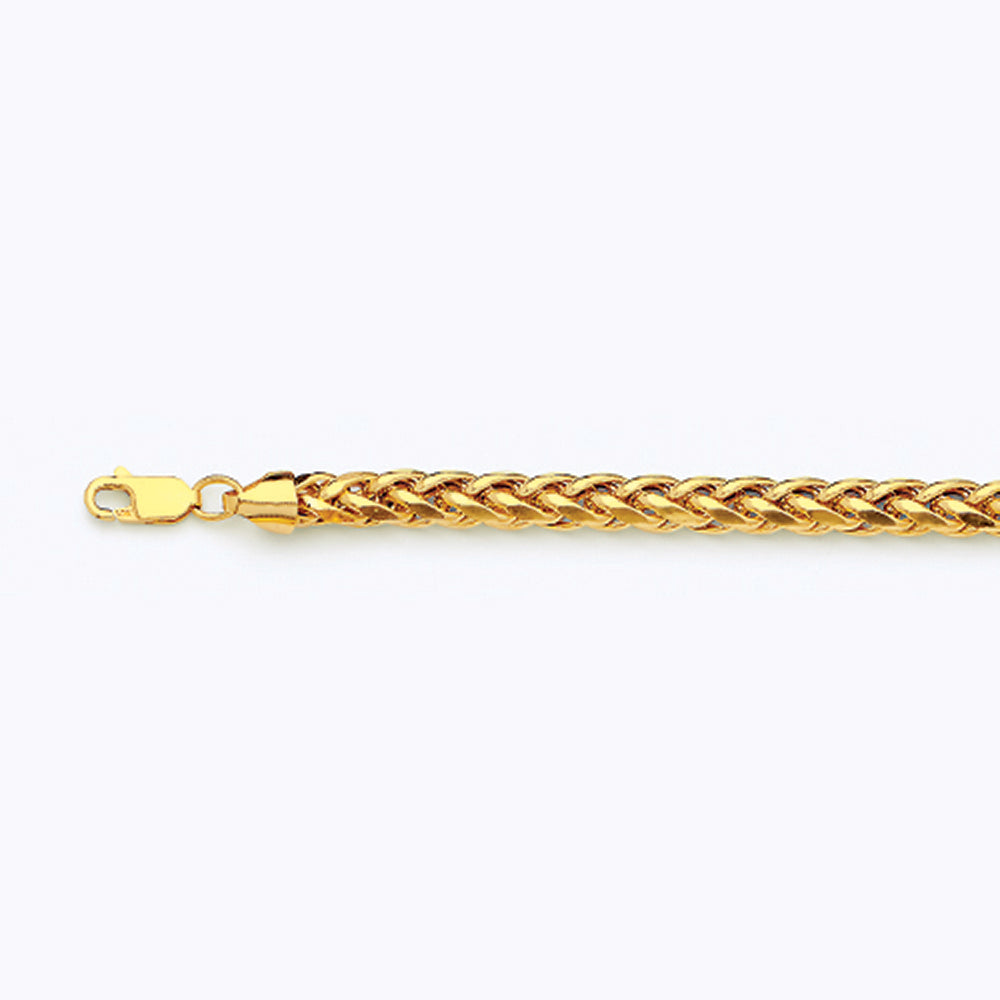 14K 5MM YELLOW GOLD PALM 8" CHAIN BRACELET (AVAILABLE IN LENGTHS 7" - 30")