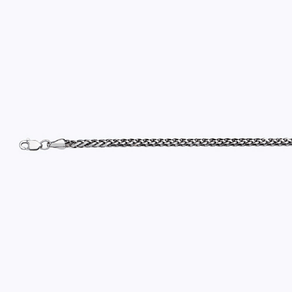 14K 2.5MM WHITE GOLD PALM 9" CHAIN BRACELET (AVAILABLE IN LENGTHS 7" - 30")