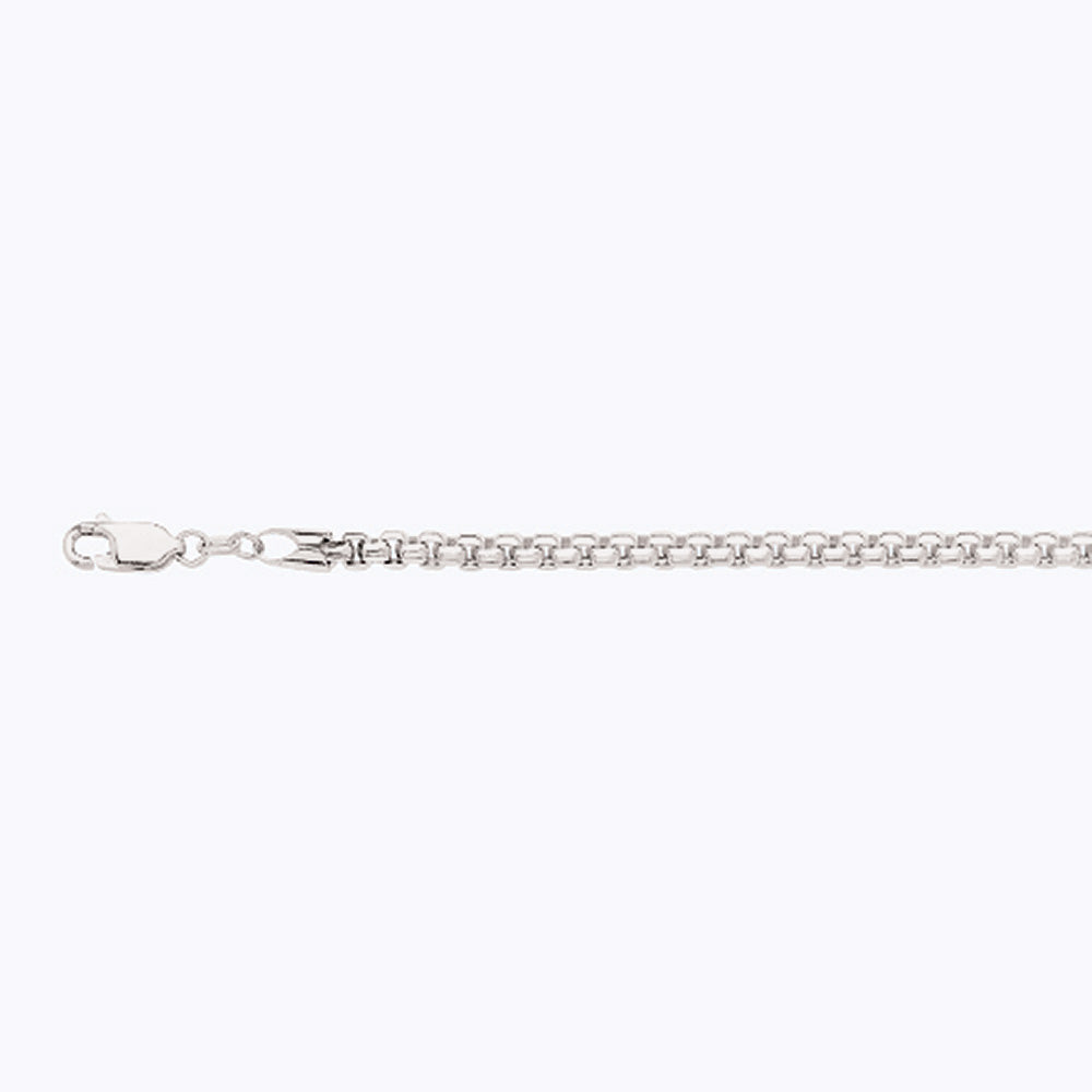 10K 3.5MM WHITE GOLD VENETIAN BOX 9" CHAIN BRACELET (AVAILABLE IN LENGTHS 7" - 30")