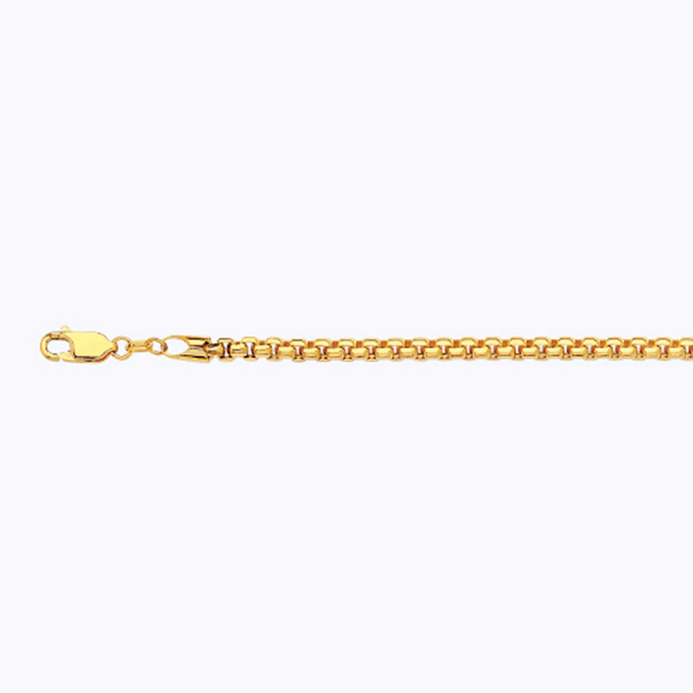 14K 3.5MM YELLOW GOLD VENETIAN BOX 7" CHAIN BRACELET (AVAILABLE IN LENGTHS 7" - 30")