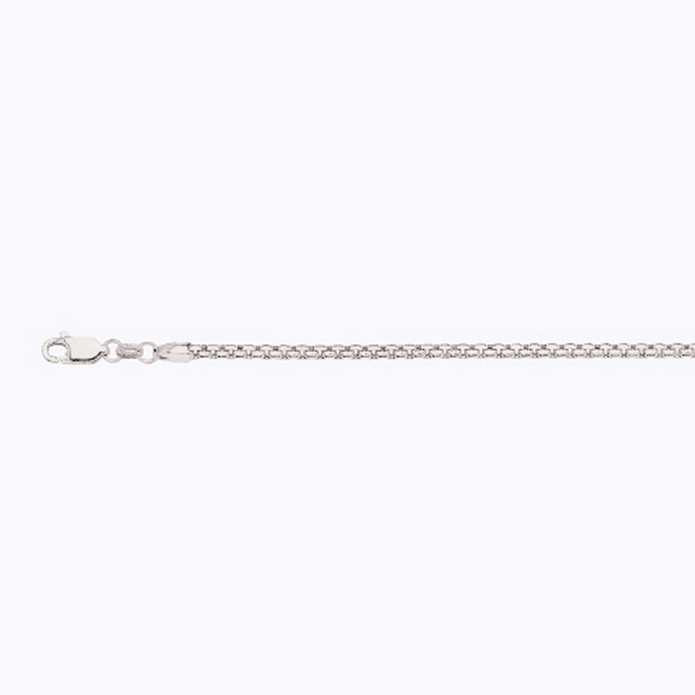 14K 2.5MM WHITE GOLD VENETIAN BOX 8" CHAIN BRACELET (AVAILABLE IN LENGTHS 7" - 30")