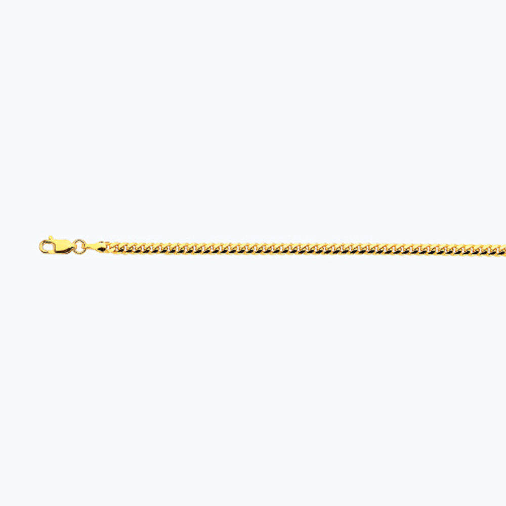 18K 3.5MM YELLOW GOLD SOLID MIAMI CUBAN 9" CHAIN BRACELET (AVAILABLE IN LENGTHS 7" - 30")