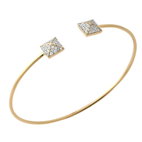 14KY 0.30CTW DIAMOND THIN CUFF BANGLE