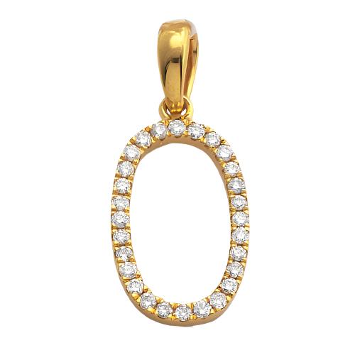 14KY 0.15CTW DIAMOND INITIAL PENDANT