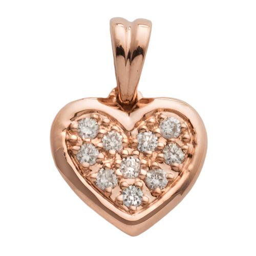 14KR 0.10CTW DIAMOND HEART PENDANT