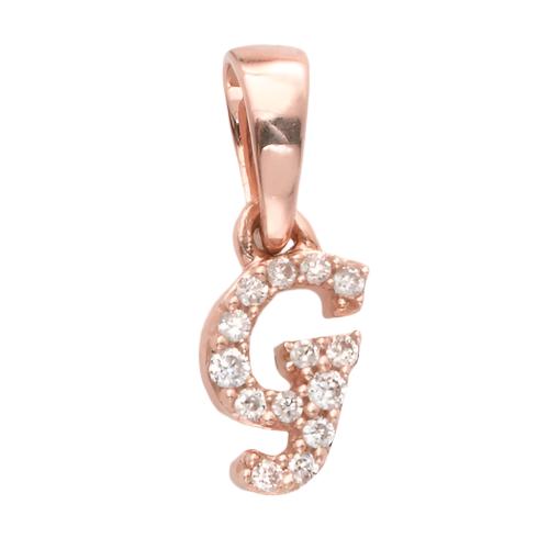 14KR 0.06CTW DIAMOND INITIAL PENDANT