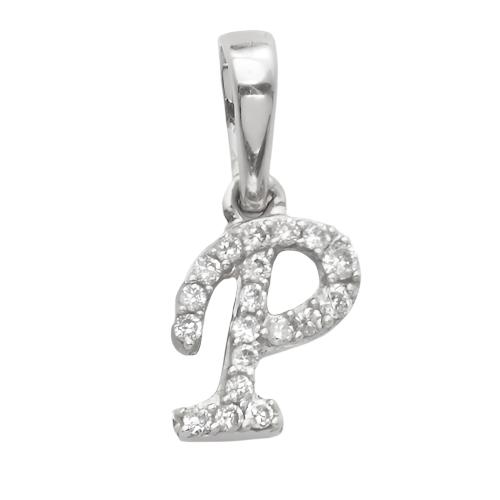 14KW 0.06CTW DIAMOND INITIAL PENDANT