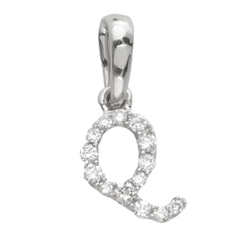 14KW 0.06CTW DIAMOND INITIAL PENDANT