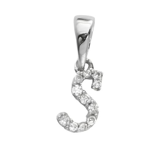 14KW 0.05CTW DIAMOND INITIAL PENDANT