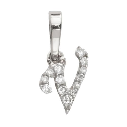 14KW 0.06CTW DIAMOND INITIAL PENDANT