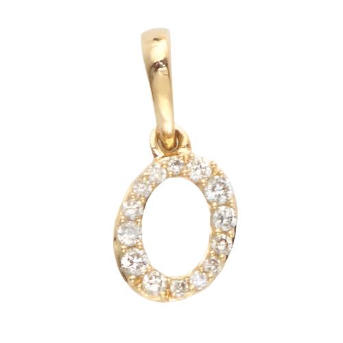 14KY 0.06CTW DIAMOND INITIAL PENDANT