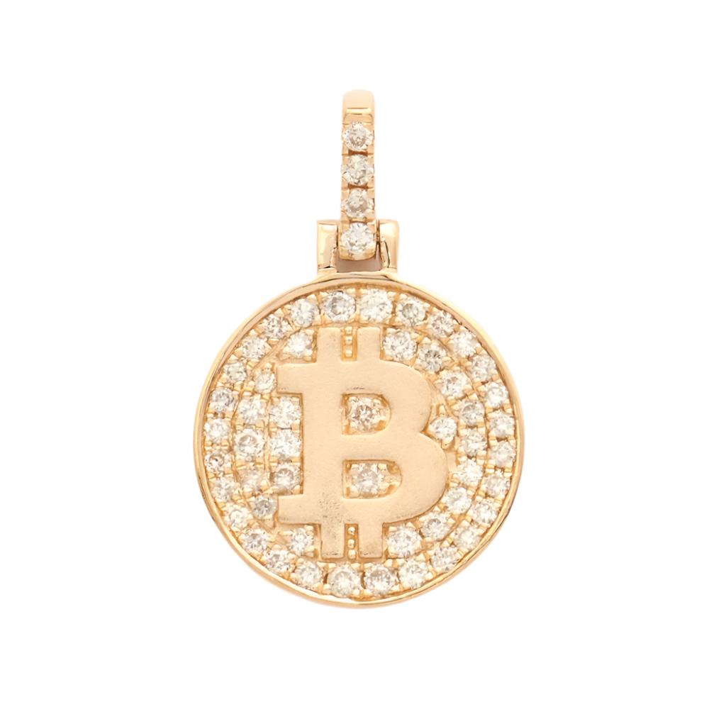 14KY 0.30CTW DIAMOND BITCOIN MEDALLION