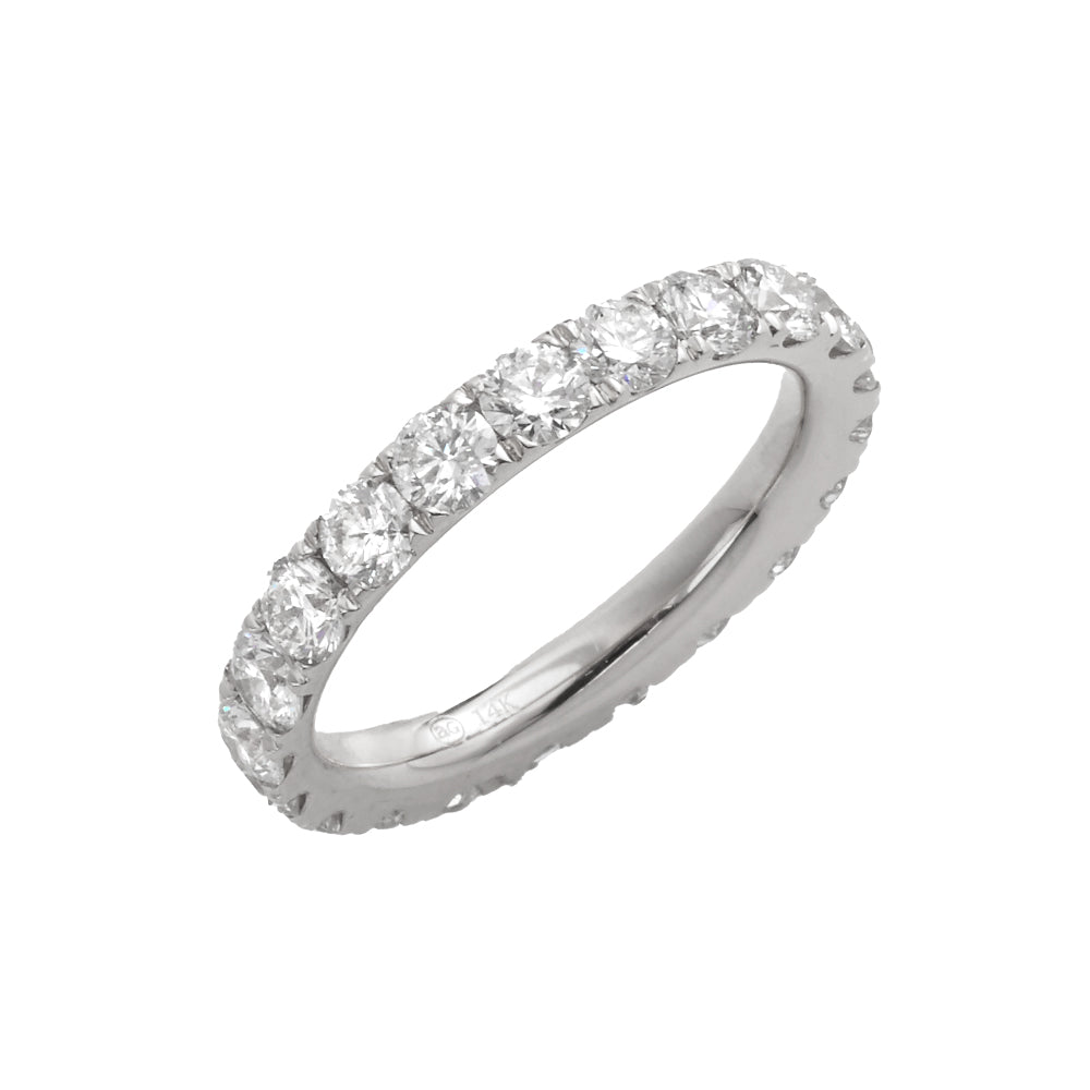 14KW 1.90CTW DIAMOND MACHINE SET ETERNITY BAND