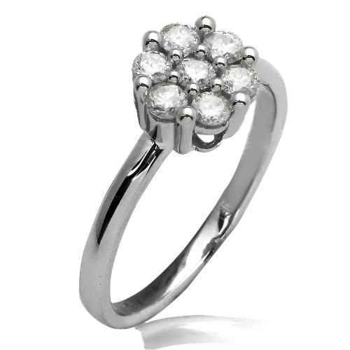 14KW 0.50 CTW FLOWER LADIES  RING