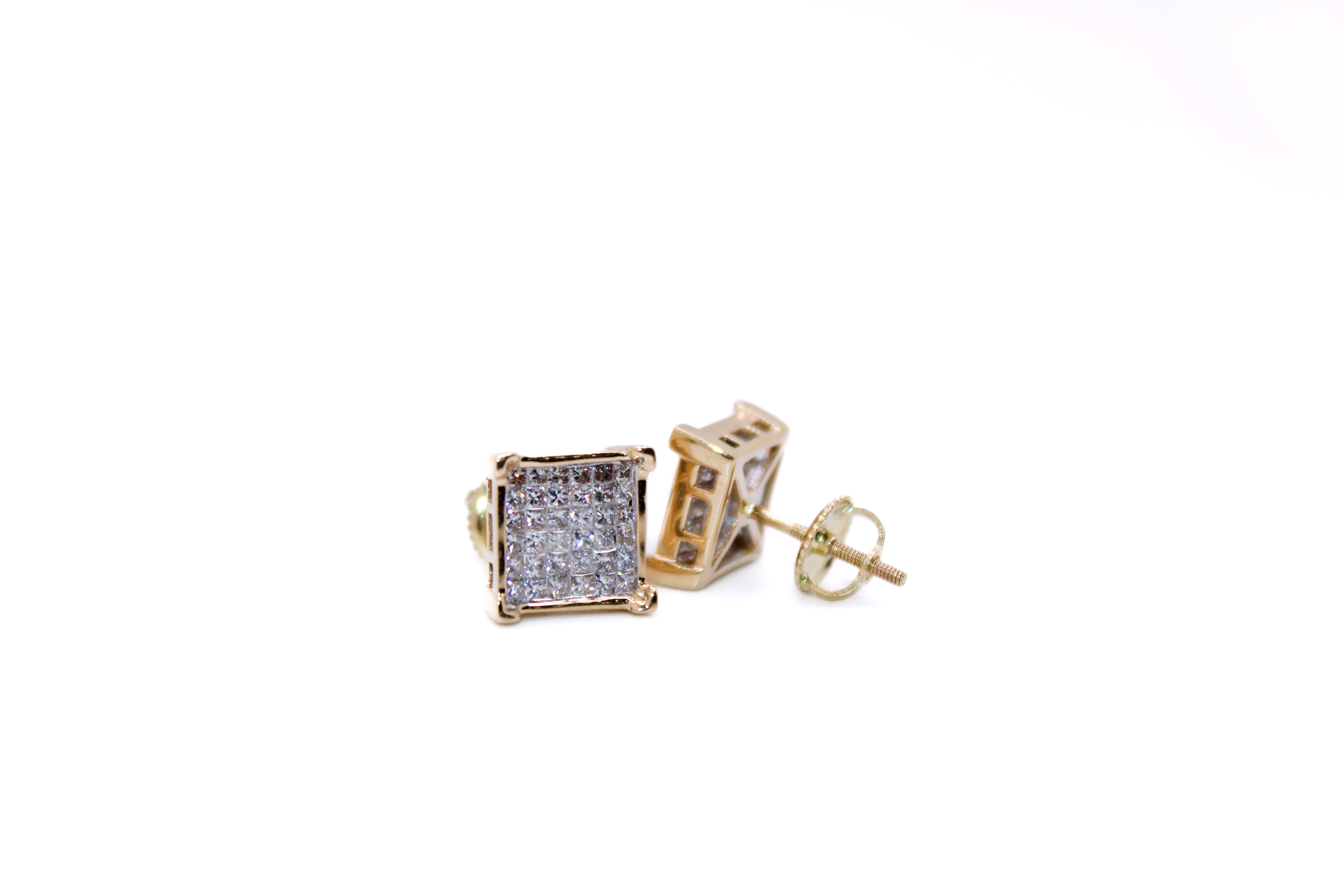 Square Gold 18k Earings