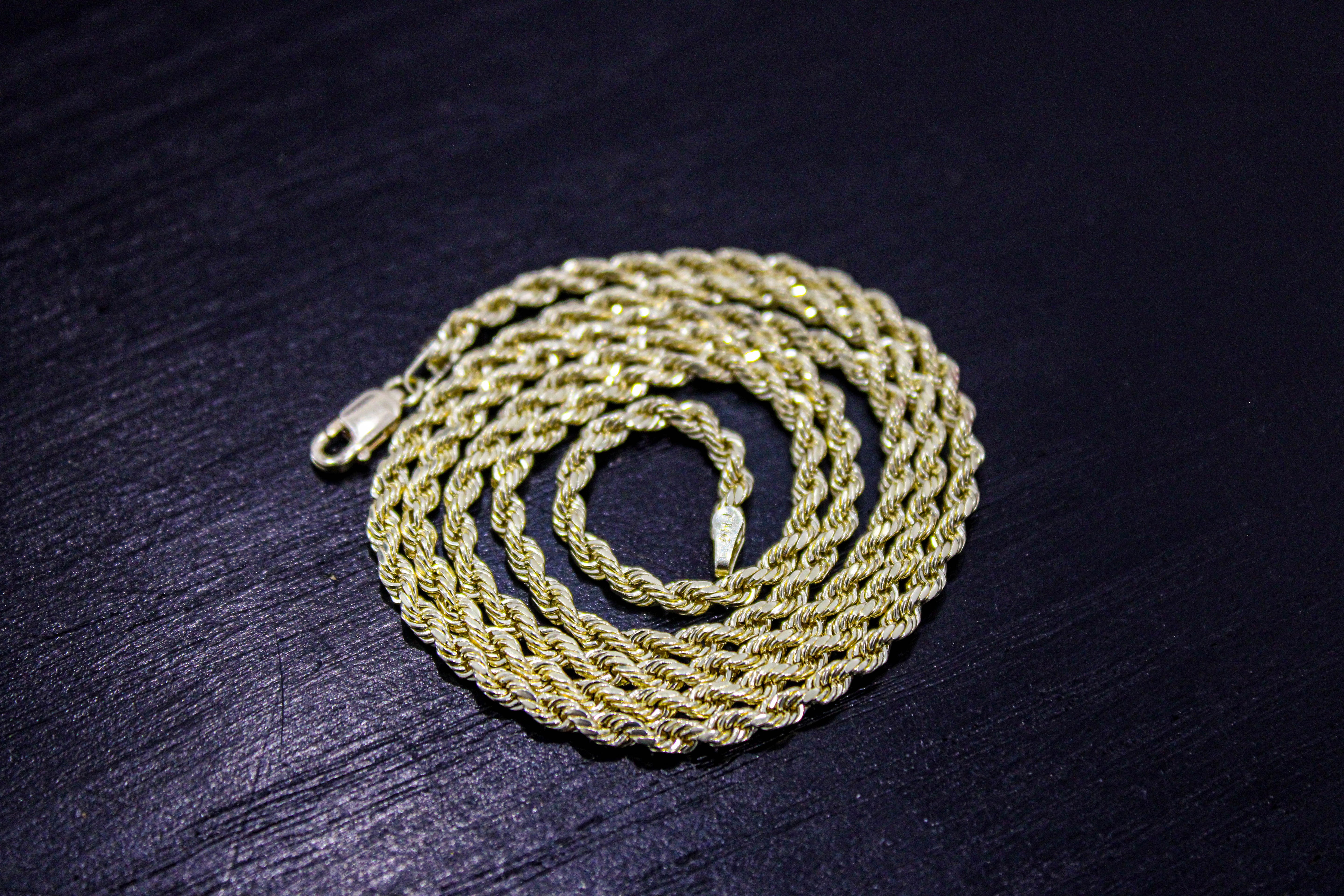 2.5mm Solid Rope Diamond Cut Chains