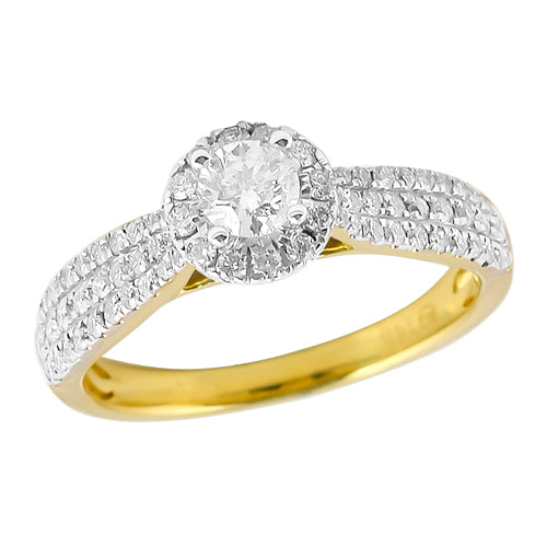 14KY 0.80CTW DIAMOND LADIES RING [0.33CT CTR]