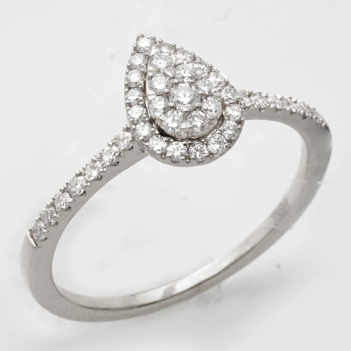 14KW 0.40CTW DIAMOND LADIES PEAR CLUSTER RING