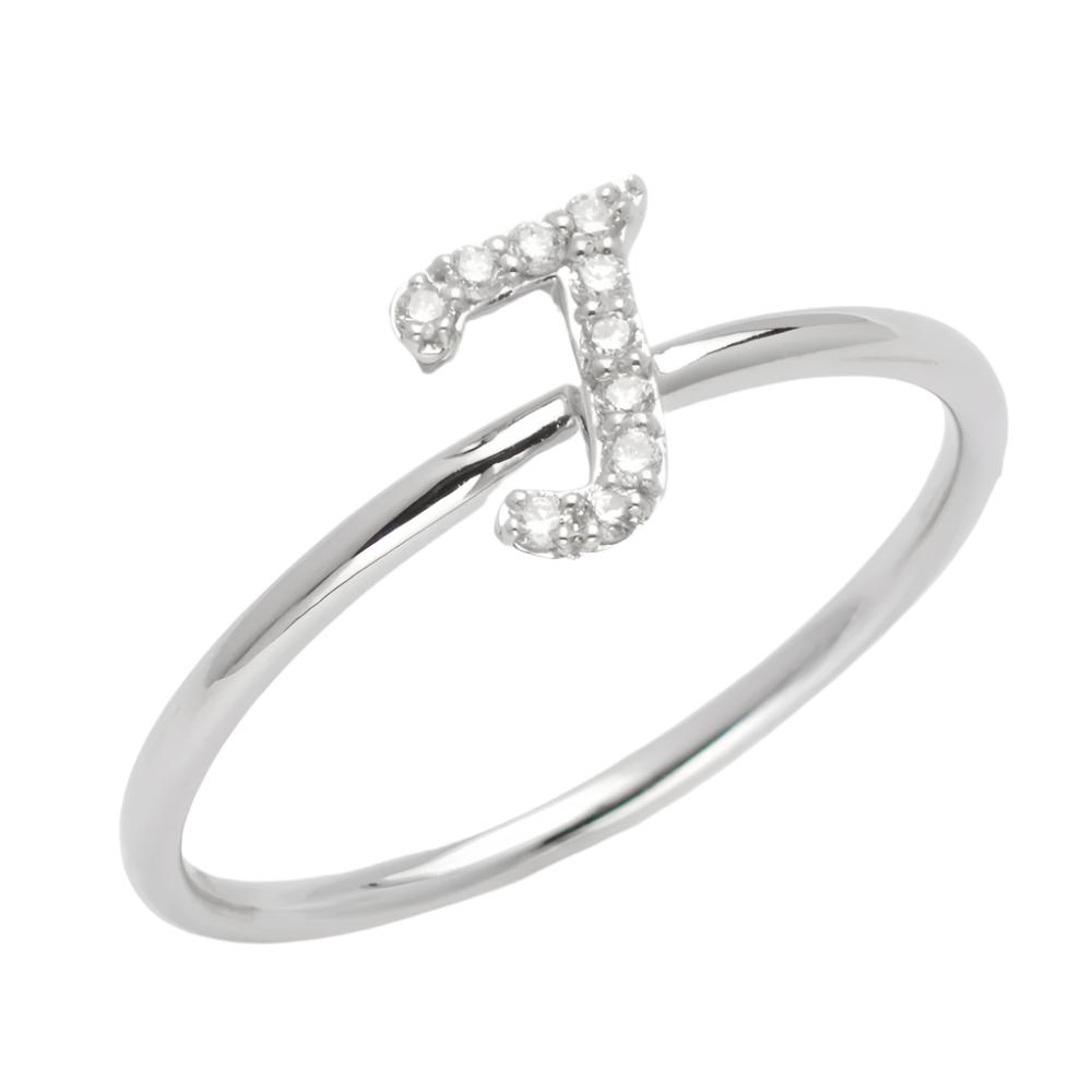 14KW 0.10CTW DIAMOND SMALL INITIAL RING