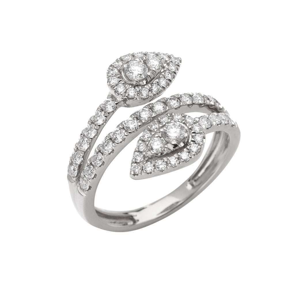 14KW 0.95CTW ROUND DIAMOND FANCY LADIES RING