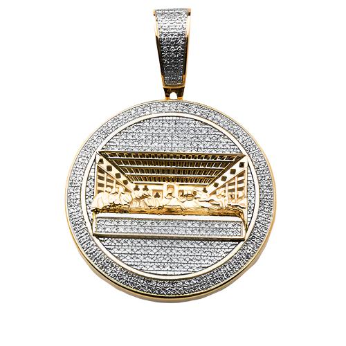 10KY 1.00 CTW DIAMOND 'LAST SUPPER' MEDALLION