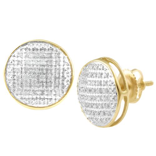 10KY 0.20CTW DIAMOND ROUND DOME EARRINGS