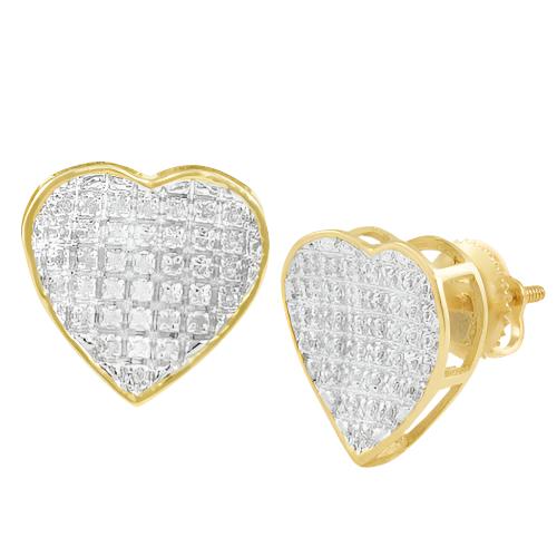 10KY 0.20CTW DIAMOND INVERTED HEART EARRINGS