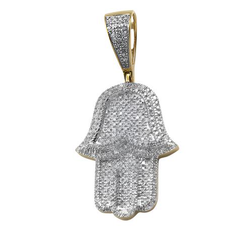 10KY 0.70CTW DIAMOND 3-D HAMZAH PENDANT