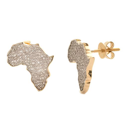 10KY 0.40CTW DIAMOND AFRICA EARRINGS