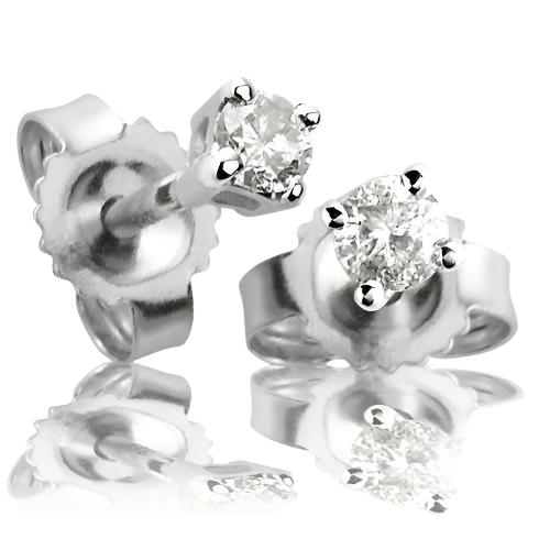 14KW 0.10CTW ROUND DIAMOND EARRING STUDS