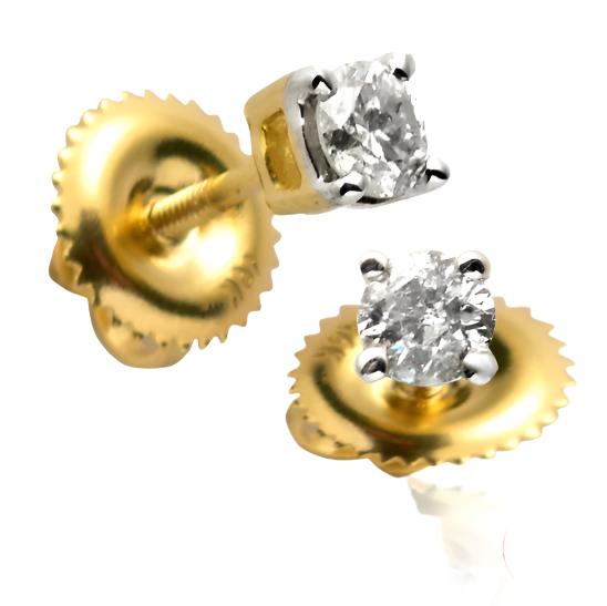 14KY 0.25CTW ROUND DIAMOND STUD EARRINGS